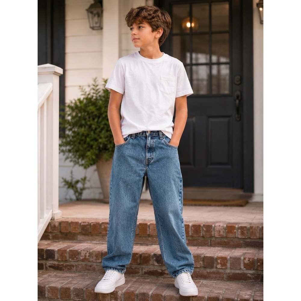 Levi's 550 Relaxed Fit Boys Jeans Size‎ 14 Blue 100% Cotton Straight Leg
